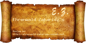 Ehrenwald Zakariás névjegykártya